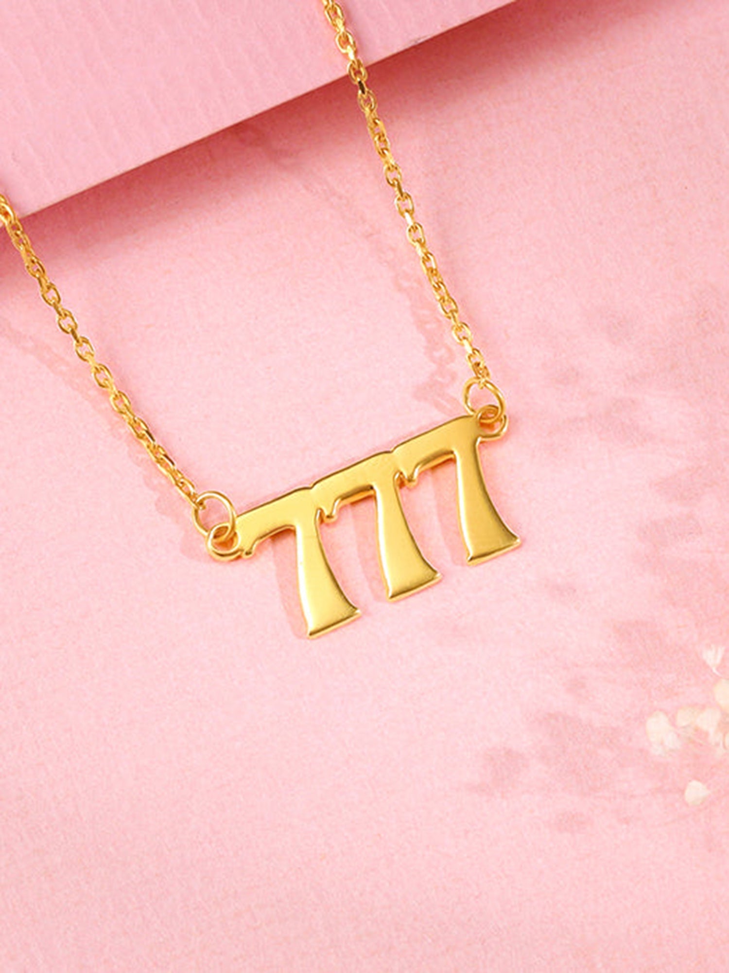 Golden Personalised Triple Numeric Necklace