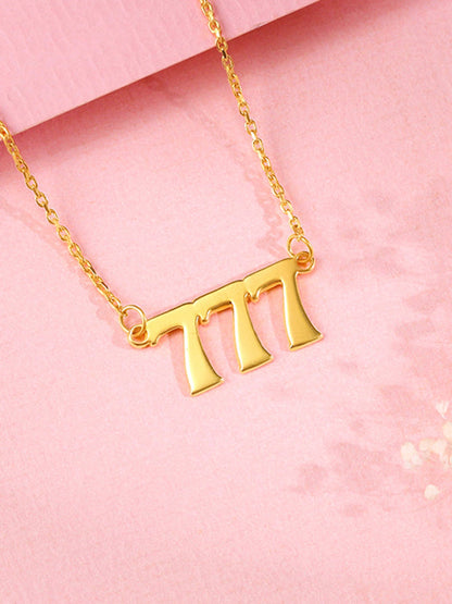 Golden Personalised Triple Numeric Necklace