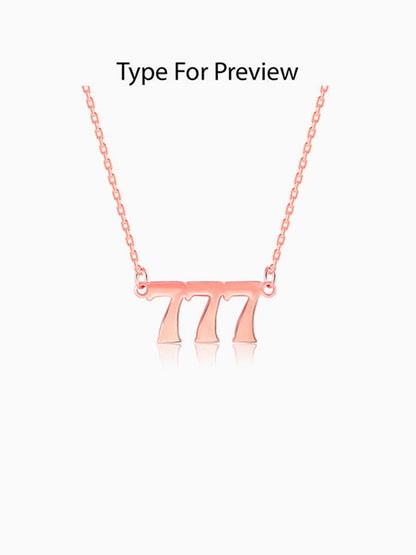 Rose Gold Personalised Triple Numeric Necklace