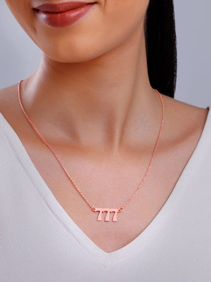 Rose Gold Personalised Triple Numeric Necklace
