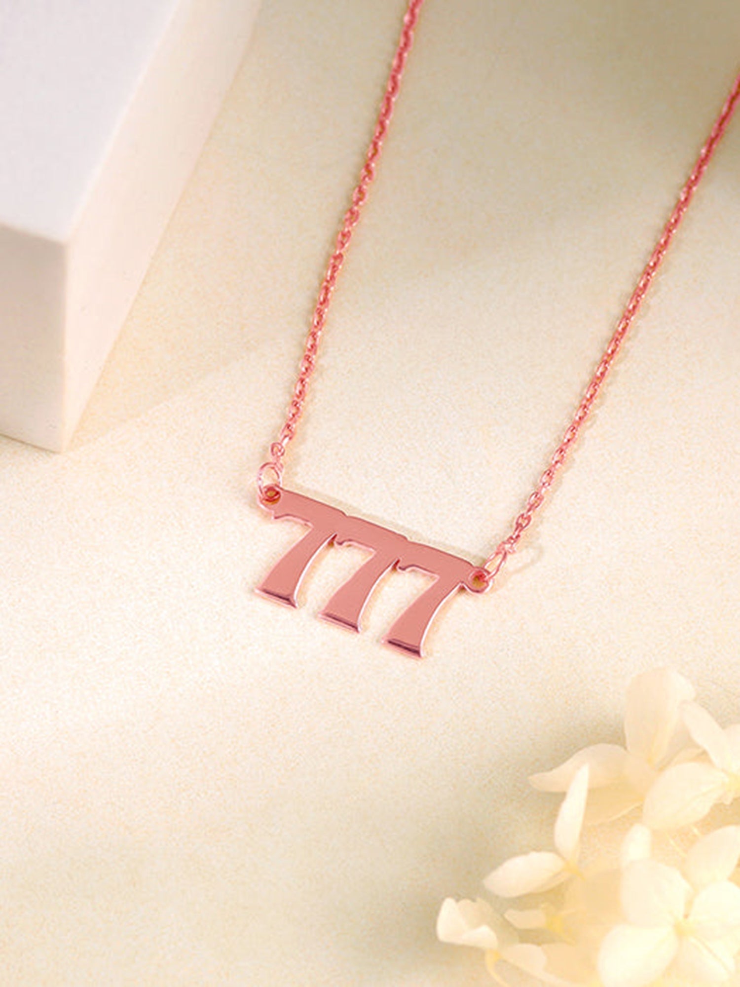 Rose Gold Personalised Triple Numeric Necklace