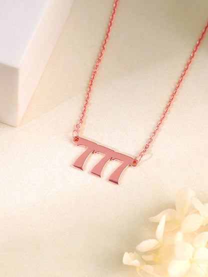 Rose Gold Personalised Triple Numeric Necklace