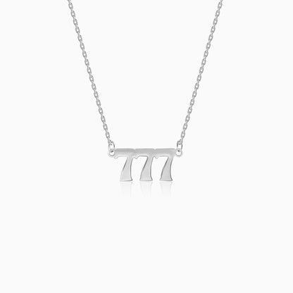 Silver Personalised Triple Numeric Necklace