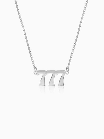 Silver Personalised Triple Numeric Necklace