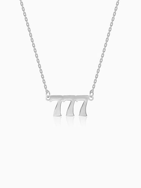 Silver Personalised Triple Numeric Necklace