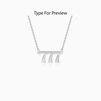 Silver Personalised Triple Numeric Necklace
