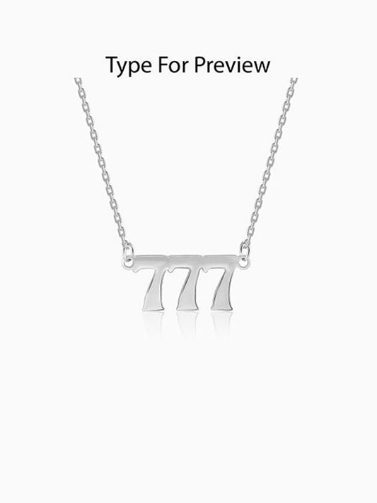 Silver Personalised Triple Numeric Necklace