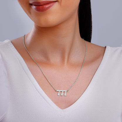 Silver Personalised Triple Numeric Necklace