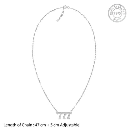 Silver Personalised Triple Numeric Necklace