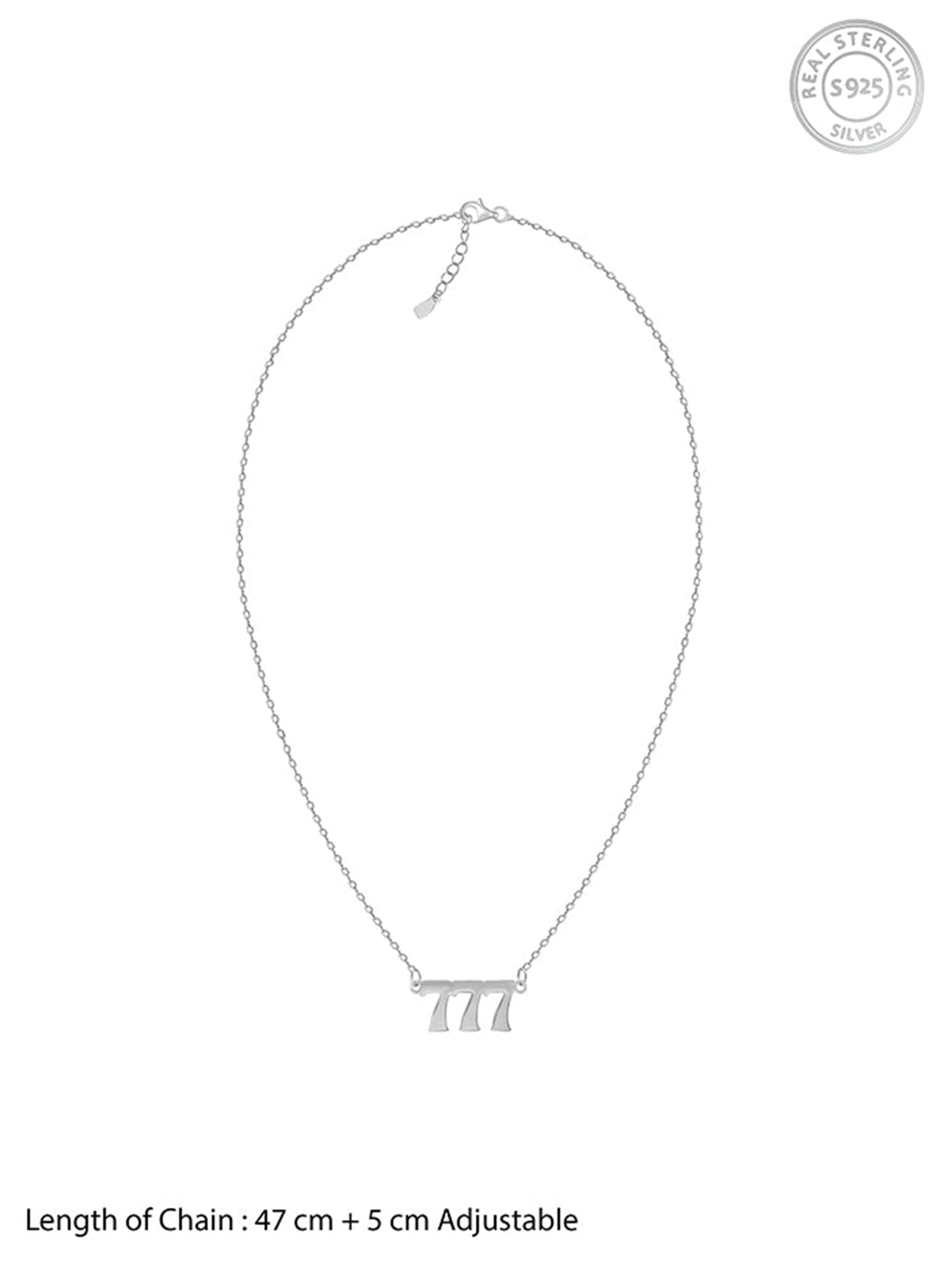 Silver Personalised Triple Numeric Necklace