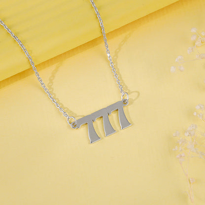 Silver Personalised Triple Numeric Necklace