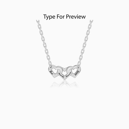 Silver Personalised Triple Heart BFF Necklace