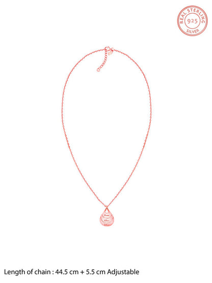 Rose Gold Personalised Dreamy Teardrop Pendant With Link Chain