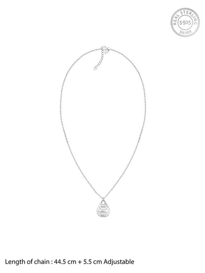 Silver Personalised Dreamy Teardrop Pendant With Link Chain