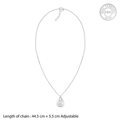 Silver Personalised Dreamy Teardrop Pendant With Link Chain