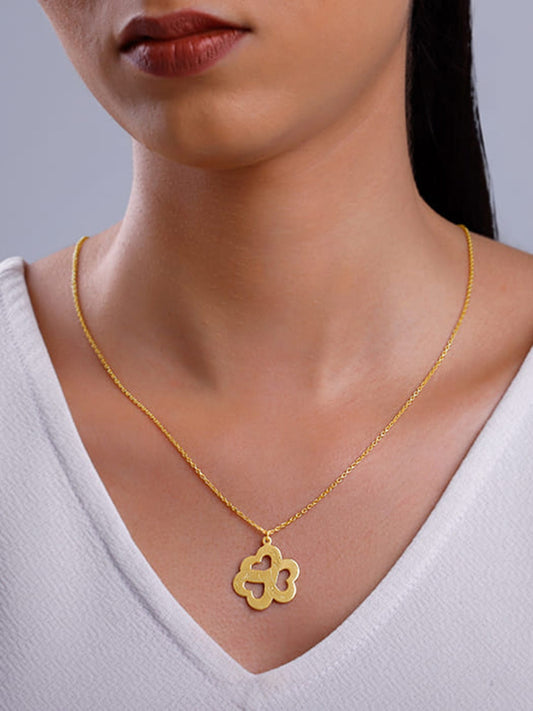 Golden Personalised Floral Love Name Necklace