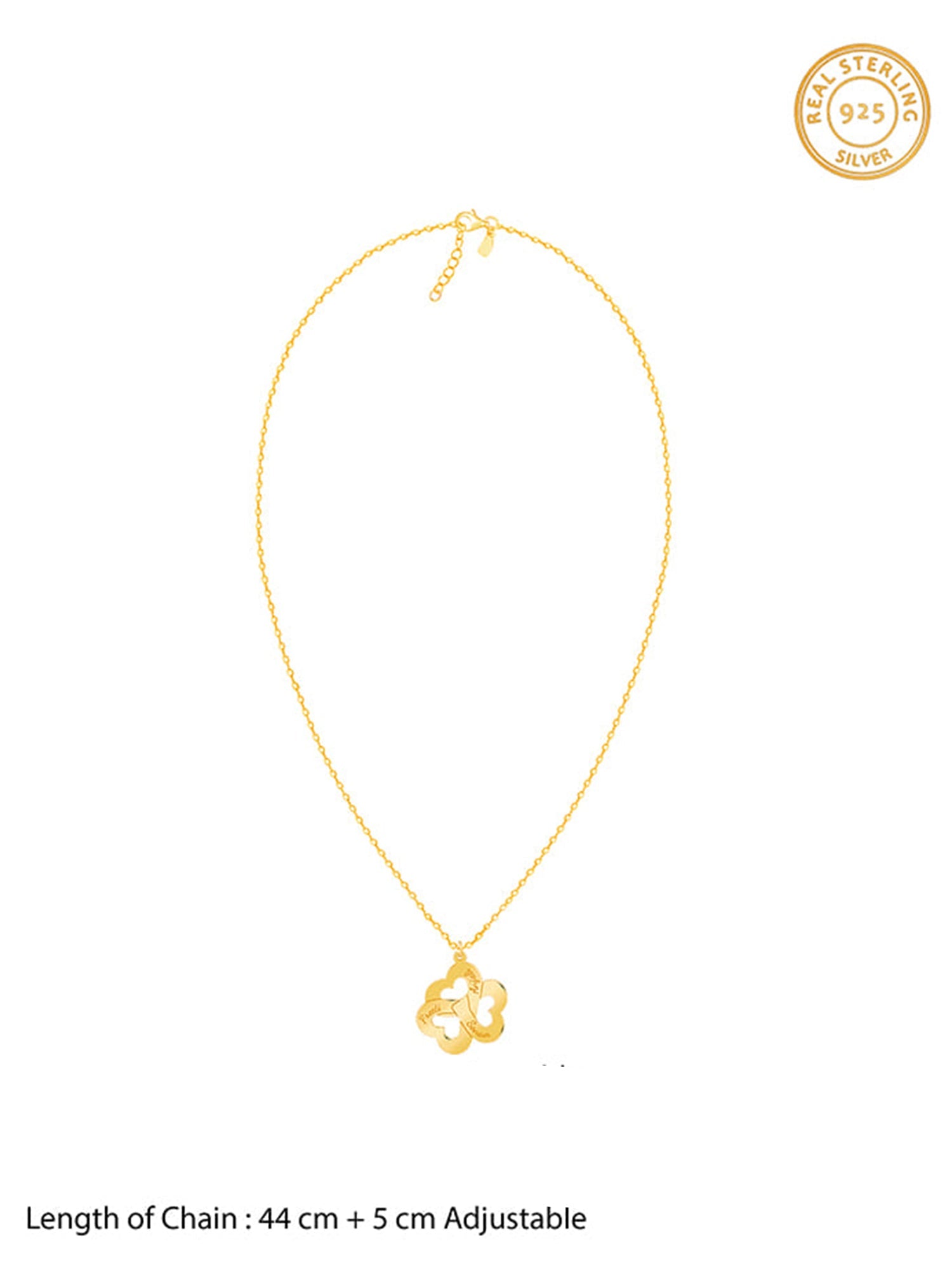 Golden Personalised Floral Love Name Necklace