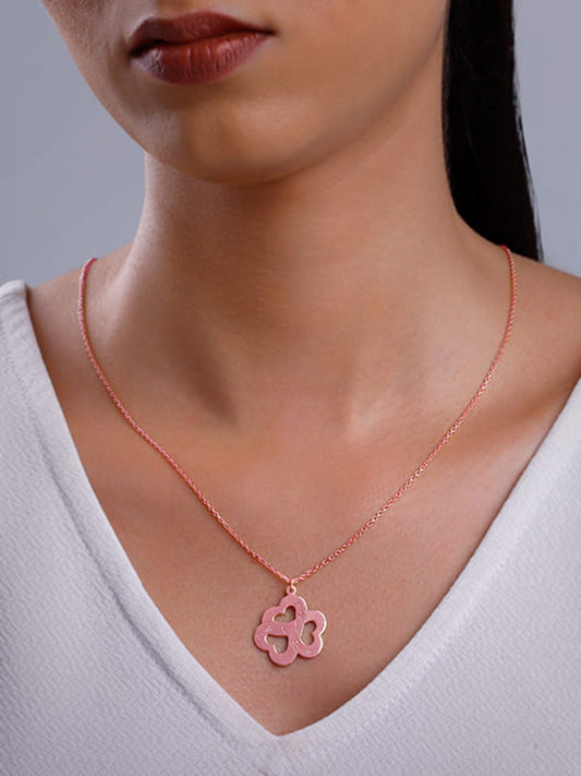 Rose Gold Personalised Floral Love Name Necklace