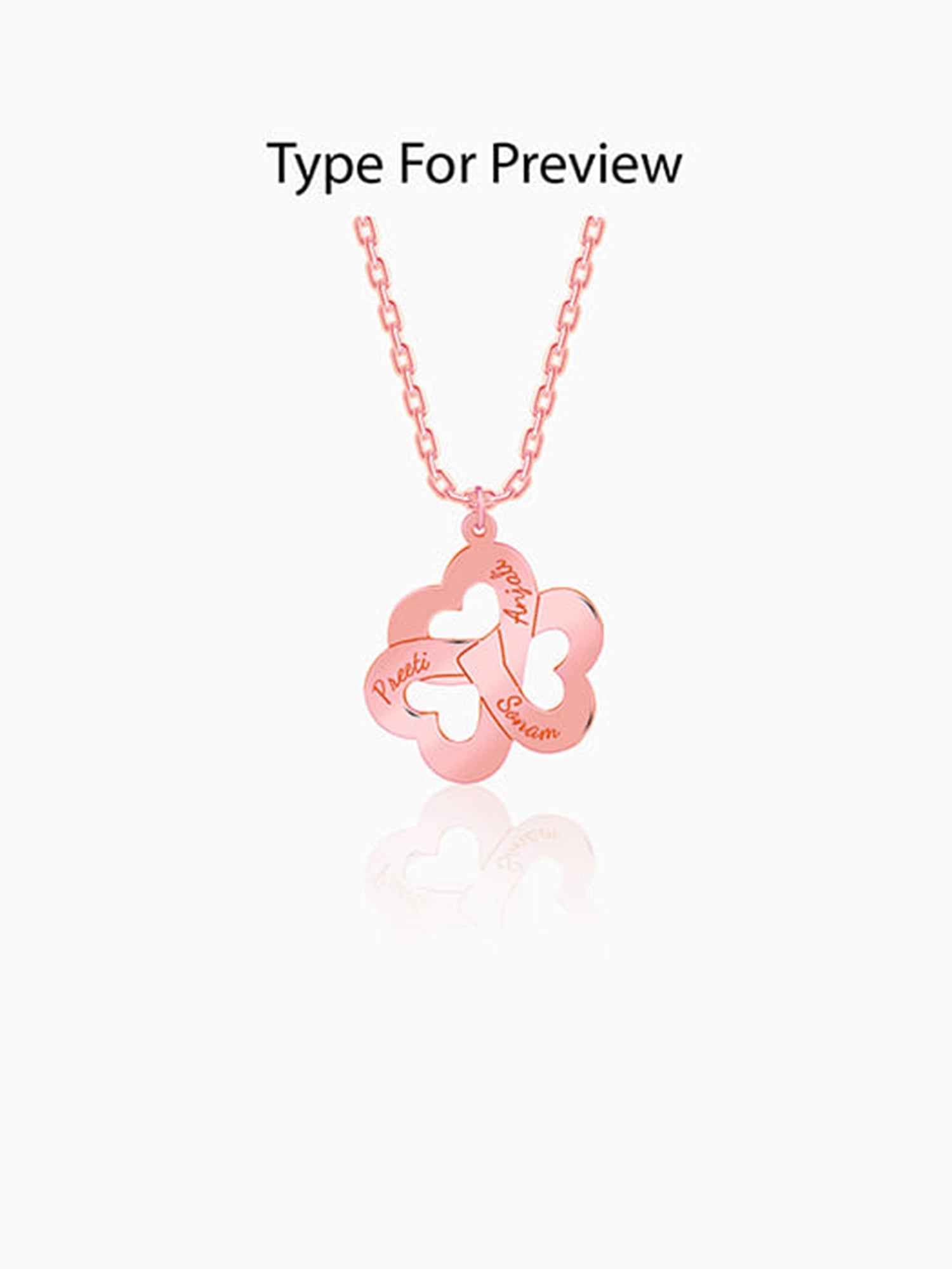 Rose Gold Personalised Floral Love Name Necklace