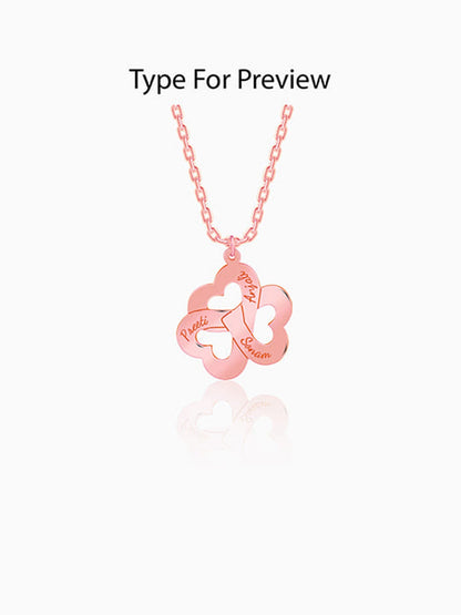 Rose Gold Personalised Floral Love Name Necklace