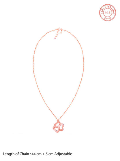 Rose Gold Personalised Floral Love Name Necklace