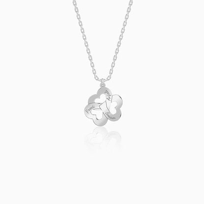 Silver Personalised Floral Love Name Necklace
