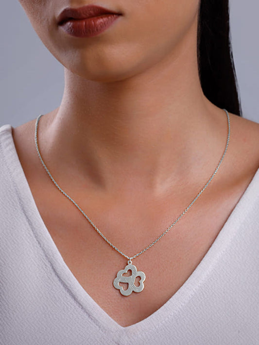 Silver Personalised Floral Love Name Necklace