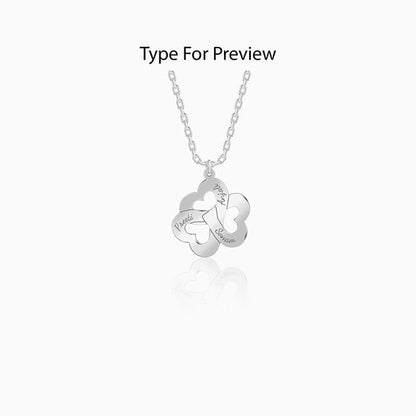 Silver Personalised Floral Love Name Necklace
