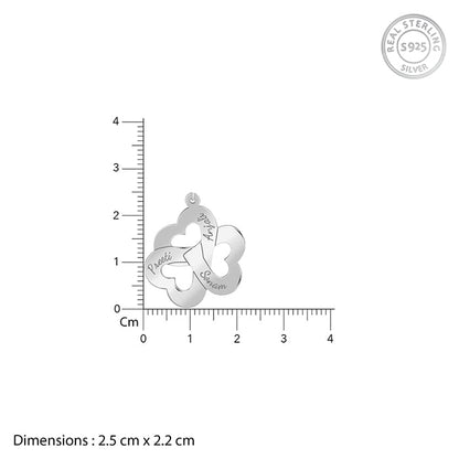 Silver Personalised Floral Love Name Necklace