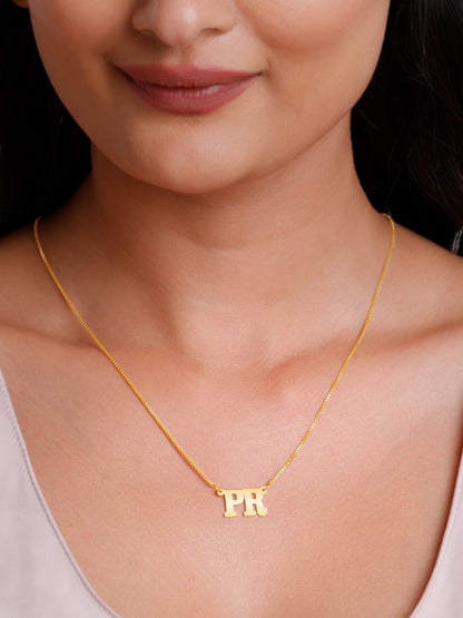 Golden Personalised Dual Initial Necklace