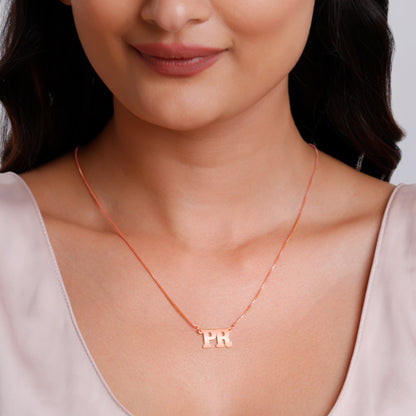 Rose Gold Personalised Dual Initial Necklace