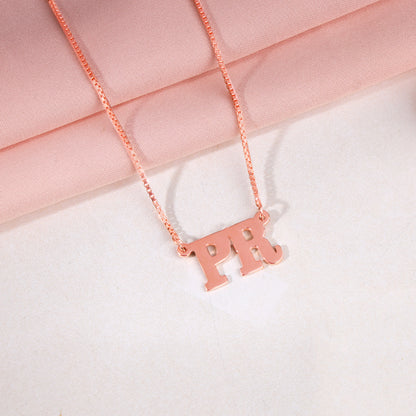 Rose Gold Personalised Dual Initial Necklace