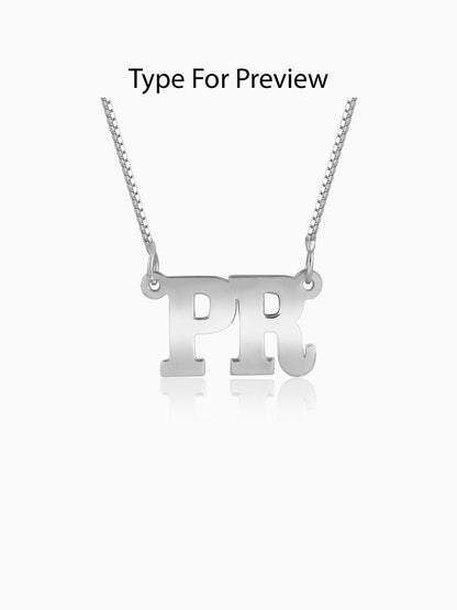 Silver Personalised Dual Initial Necklace