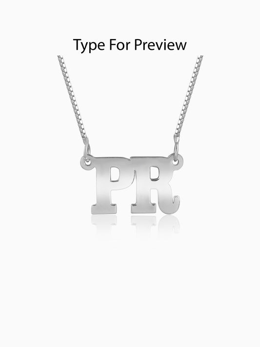 Silver Personalised Dual Initial Necklace