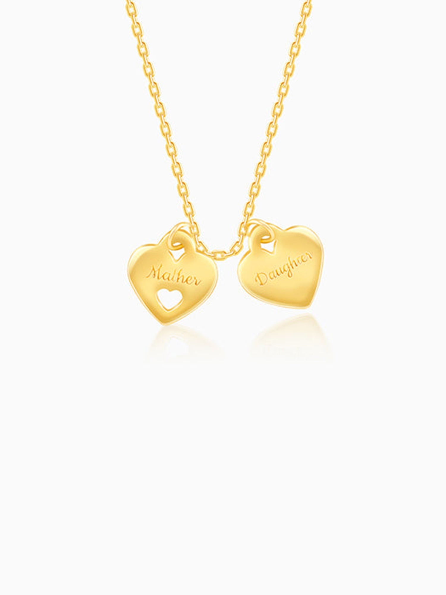 Golden Dual Heart Name Personalised Necklace