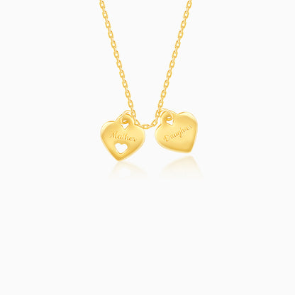 Golden Dual Heart Name Personalised Necklace