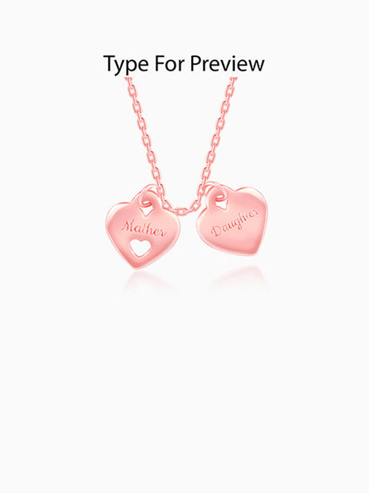 Rose Gold Dual Heart Name Personalised Necklace