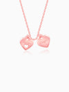 Rose Gold Dual Heart Name Personalised Necklace