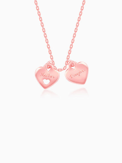 Rose Gold Dual Heart Name Personalised Necklace