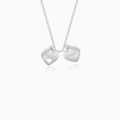 Silver Dual Heart Name Personalised Necklace