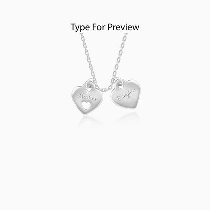 Silver Dual Heart Name Personalised Necklace