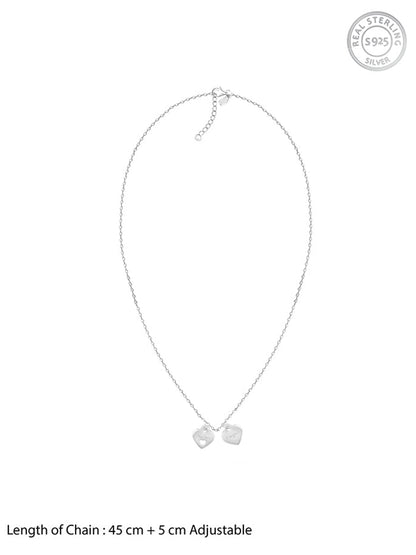 Silver Dual Heart Name Personalised Necklace