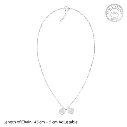 Silver Dual Heart Name Personalised Necklace