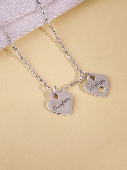 Silver Dual Heart Name Personalised Necklace