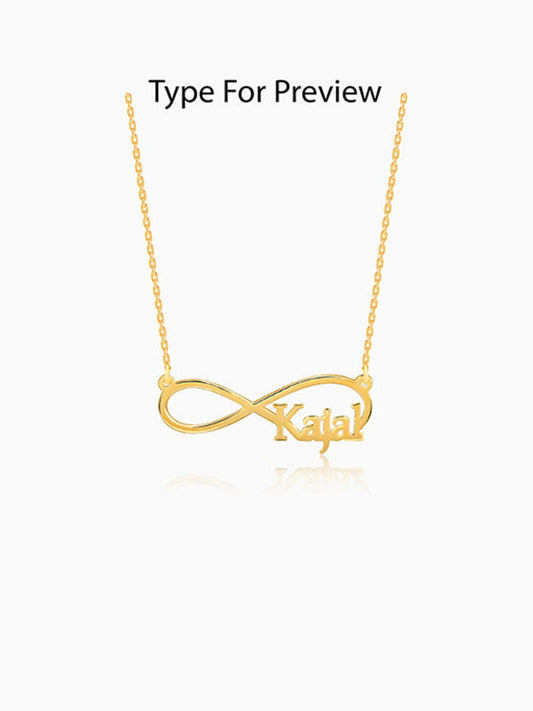Golden Personalised Infinity Name Necklace