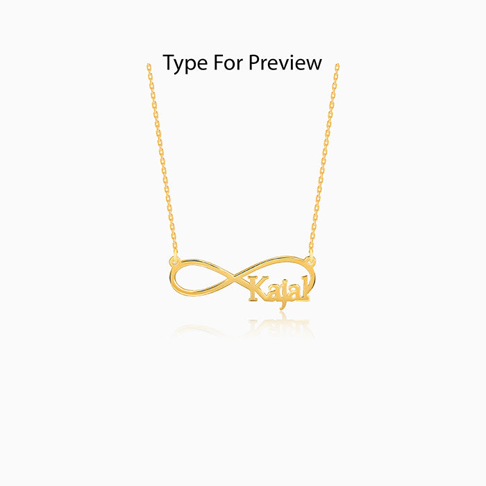 Golden Personalised Infinity Name Necklace