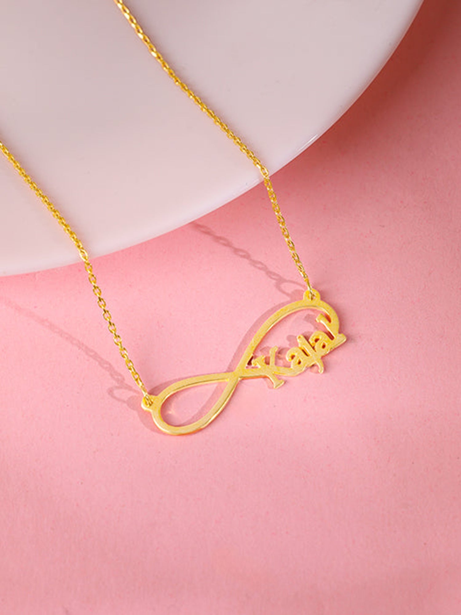 Golden Personalised Infinity Name Necklace