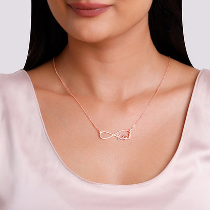 Rose Gold Personalised Infinity Name Necklace