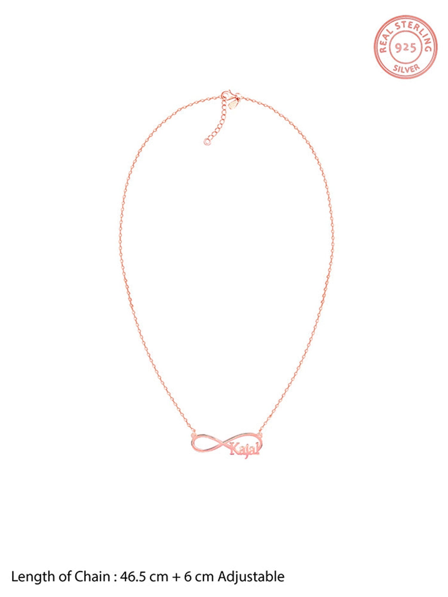 Rose Gold Personalised Infinity Name Necklace