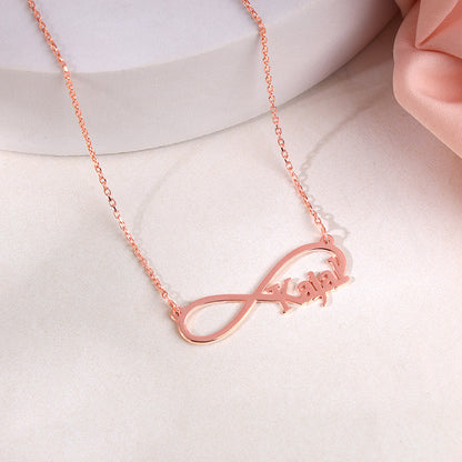 Rose Gold Personalised Infinity Name Necklace